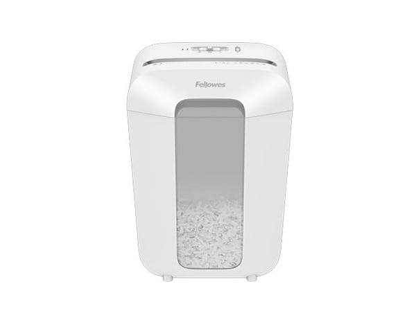 Fellowes Powershred LX70 dokumentmakulator med partikkelkutt P-4, 4 x 40 mm, opptil 11 ark, hvit