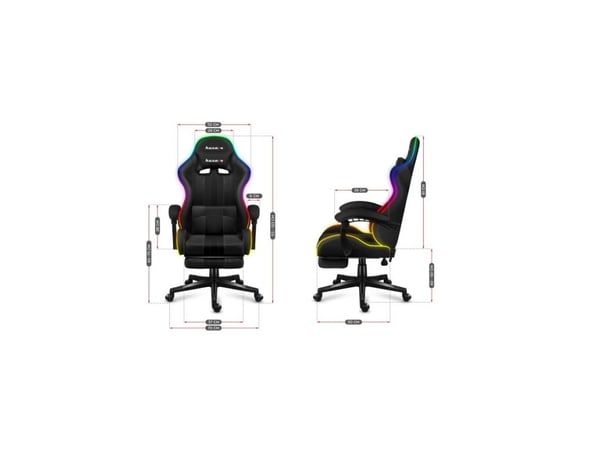 Huzaro Force 4.7 RGB Mesh Gaming Chair, svart