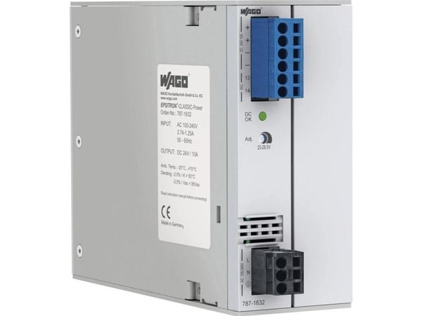 Wago 787-1632, 240 W, 85 - 264 V, 44 - 66 Hz, 1,25 - 2,74 A, aktiivinen, 15 ms
