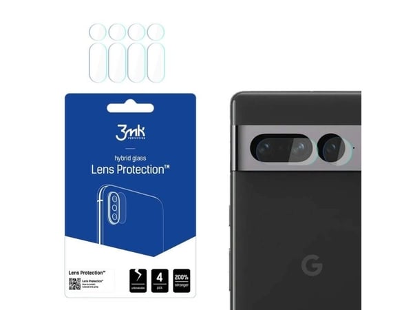 3MK 5903108494946, Google, Google Pixel 7 Pro, slagfast, ripebestandig, splintfri, gjennomsiktig, 4 stk