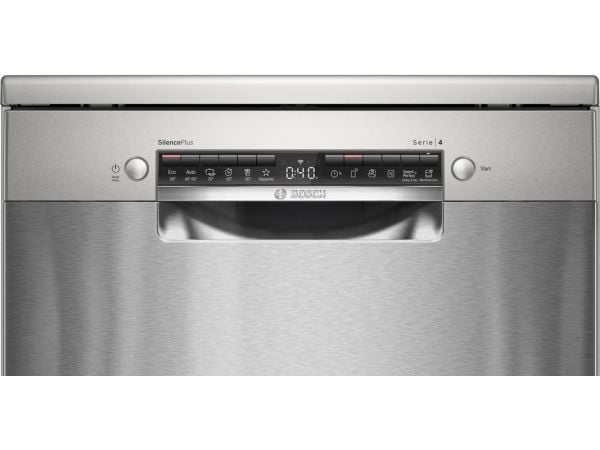 Bosch Serie 4 SMS4EKI06E, Frittstående, Full størrelse (60 cm), Rustfritt stål, Sort, Rustfritt stål, Knapper, LCD