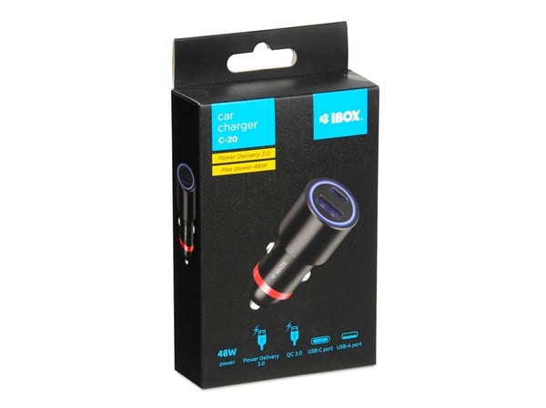 iBOX C-20 48W USB A+C biloplader