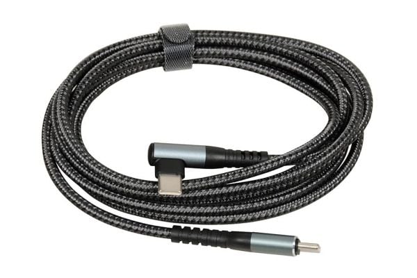 iBOX - USB-kabel - USB-C (hann) rett til USB-C (hann) vinklet - USB 2.0 - 20 V - 5 A - 2 m - USB Power Delivery (100 W) - grå, svart