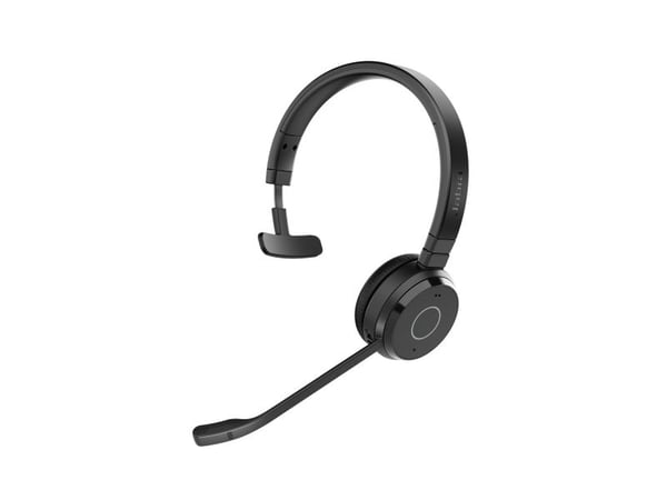 Jabra Evolve 65 TE Mono - Hodesett - on-ear - Bluetooth - trådløs - USB-A via Bluetooth-adapter - lydisolerende - UC-sertifisert