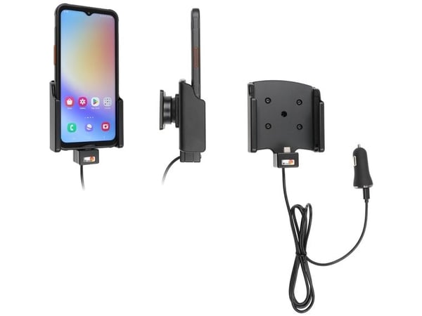 Brodit Active holder with cig-plug - Billaderholder + bilstrømadapter - 60 watt - 7 A - 2 utgangskontakter (24 pin USB-C, USB)