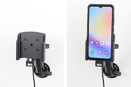 Brodit Active holder with cig-plug - Billaderholder + bilstrømadapter - 60 watt - 7 A - 2 utgangskontakter (24 pin USB-C, USB)
