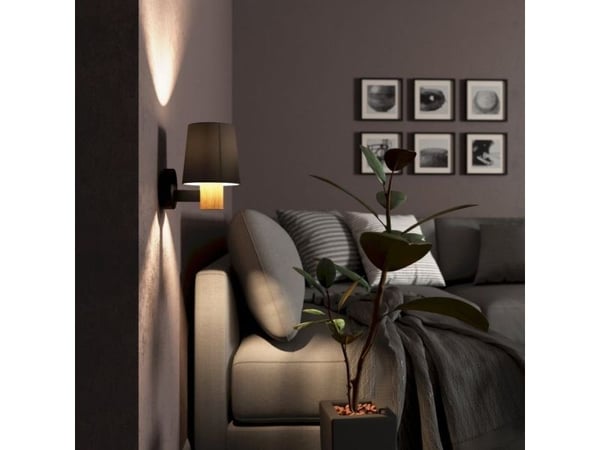 EGLO EDALE VEGG E27 SVART/TRE/CAPPUCCINO FSC