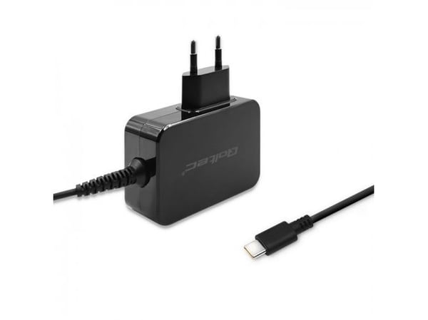 Qoltec 65W nettlader | 5-20V | 3-3,25A | USB type C | PD | Svart
