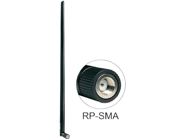 Delock WLAN - Antenne - Wi-Fi - 9 dBi - rundtstrålende - svart