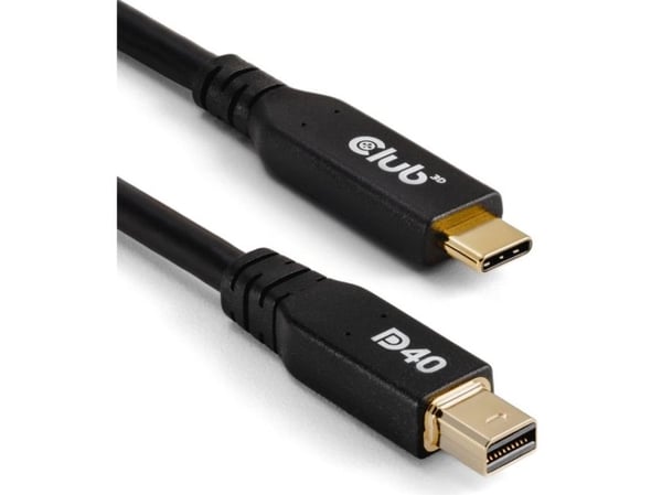 Club3D-kabel USB Type C &amp;lt;-&amp;gt; MiniDP 2,1 2m 8K30Hz St/St detaljhandel