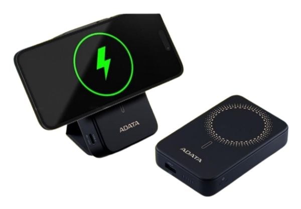 ADATA R100 - Strømbank - 10000 mAh - 38.5 Wh - 20 watt - 3 A - PD, QC - 3 utgangskontakter (magnetisk, USB-C, USB-A 3.0) - på kabel: USB-C, USB-A -...