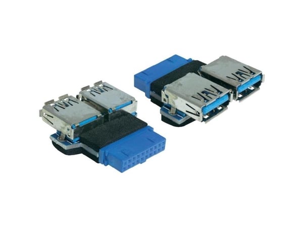 Delock USB 3.0 Pin Header - USB-adapter - USB-type A (hunn) til 19-pins USB 3.0-plugg (hunn) - USB 3.0