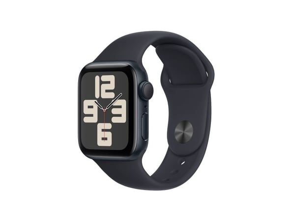 Apple Watch SE (GPS + Cellular) - 2. generasjon - 40 mm - midnattsaluminium - smartklokke med sportsbånd - fluorelastomer - midnatt - båndbredde: S...