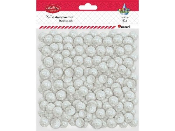 Titanum kuler i isopor (styropor) mix hvit 20 g