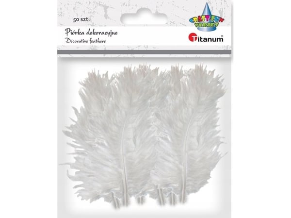 Titanum fjærpenner til puch innstikk 9–15 cm hvite 50 stk