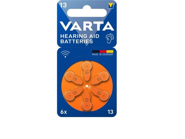 Varta 24606 101 416, Engangsbatteri, Zink-luft, 1,45 V, 6 stykker, Høreapparat, Oransje