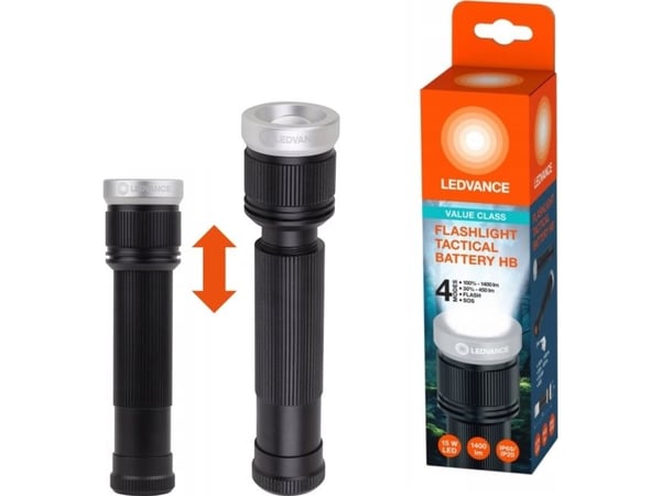 Osram LEDVANCE TACTICAL LED metalli taskulamppu paristolla 15W 6500K FLASHLIGHT 15W 6500K FLASHLIGHT