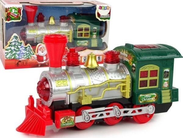 LeanToys lokomotiv leker med lys, lyd, grønn (batterier)