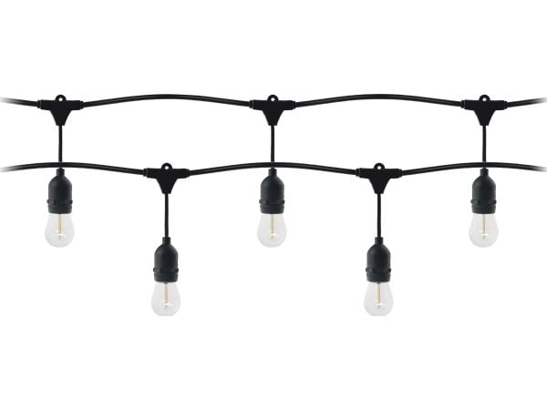 Hengelampe Orno sett - sett med lyslenke - 1 lenke 5 m (5 lamper) + 5 LED-pærer 1 W E27, 3000 K - varm + 1 pære gratis!