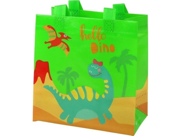 LeanToys gavepose dinosaur grønn 23 cm x 21,5 cm x 11 cm