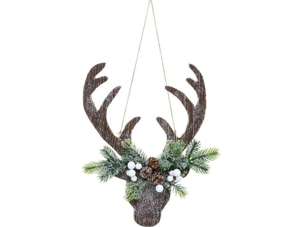 Fééric julepynt hengende med reinsdyrmotiv 34 cm