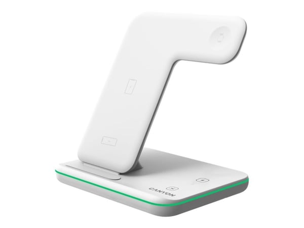Canyon WS-303 - Trådlöst laddställ - 3-i-1 - 15 Watt - 2.7 A - Fast Charge - vit