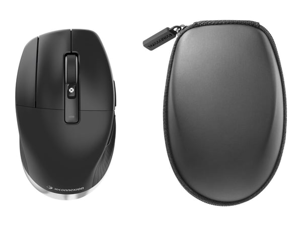 3Dconnexion CadMouse Pro Wireless Left - Mus - ergonomisk - venstrehendt - 7 knapper - trådløs - Bluetooth, 2.4 GHz, USB-C - USB trådløs mottaker