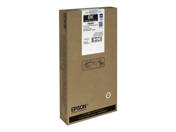 Epson T9461 - 136.7 ml - XXL-størrelse - svart - original - blekkpatron - for WorkForce Pro WF-C5290DW, WF-C5790DWF