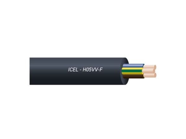 Rund ledning PVC 3G1,5 mm² PKAJ svart 300/500V ring, kabeldiameter 9,4 mm (50 meter)