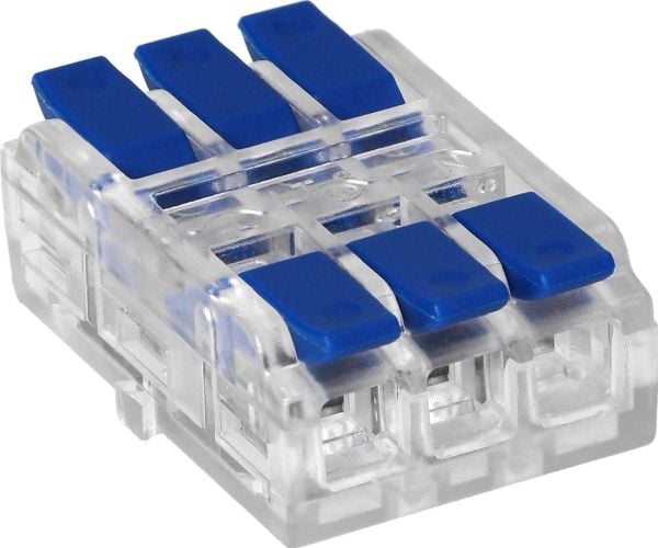 Orno installationskoppling, skruv-/klämblock 3-ledare, dubbelsidig – för valfri kabel 0,75–4mm?; IEC 250V/32A – påse 9 st