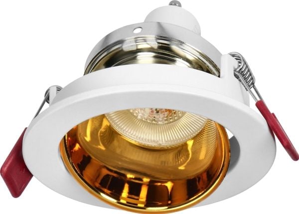Orno FONDI RC dekorativ ramme for innbyggingsspot MR16/GU10 maks 50W rund fast aluminium hvit-gull