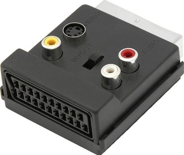 Blow 2566# Jakaja scart-pistoke-1x scart-pistorasia+3rca+svhs+ kytkin