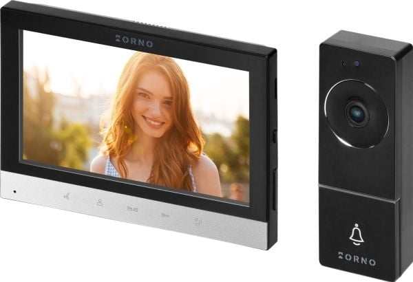 Orno ALERTO porttelefon-set för enfamiljshus, 4-bil? 7", touchpanel - svart