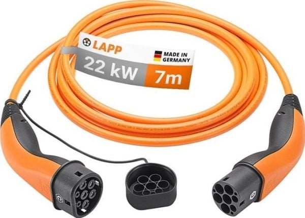 LAPP Type 2 -auton latauskaapeli, enintään 22 kW, 7 m, oranssi (5555934031)