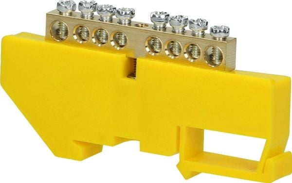 Orno kopplingslist PE för skena TH35, 8 ledare, gul