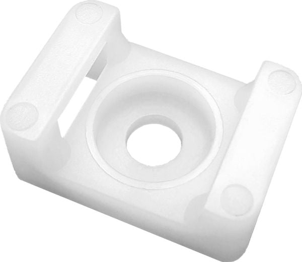 Orno kaapelinsidontakiinnike, satulan muotoinen, ruuvikiinnitteinen, 22x16 mm, kiinnitysreikä 6.8mm, valkoinen, 20 kpl