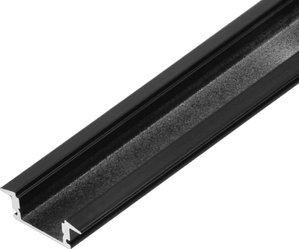 Orno Aluminiumsprofil for LED-lister, 2000 x 24,5 x 6,85 mm, innfelt i gipsplater, sort