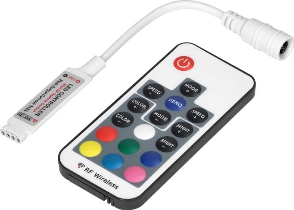 Trådløs RGB LED-styring Orno med fjernkontroll, 17 knapper, 12V, 6A, 72W