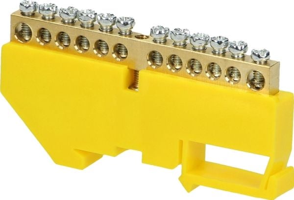 Orno kopplingslist PE för DIN-skena TH35, 12 ledare, gul