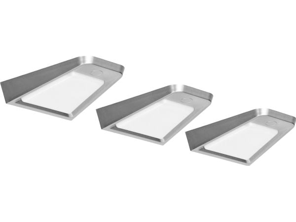 Orno DIKI 3 LED-kaappivalaisinta, 3x2W, 4000K, kosketuksettomalla kytkimellä, hopea