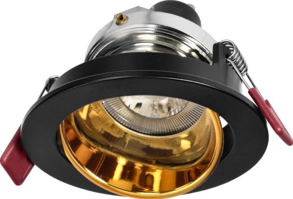 Orno FONDI RC koristeellinen kehys valonheittimelle, MR16/GU10 max. 50W, pyöreä, kiinteä, alumiini, musta/kultaa