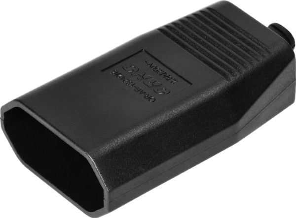 Orno flatt vegguttak uten jord, 2,5A 250V, svart polyveglan, 1 stk.