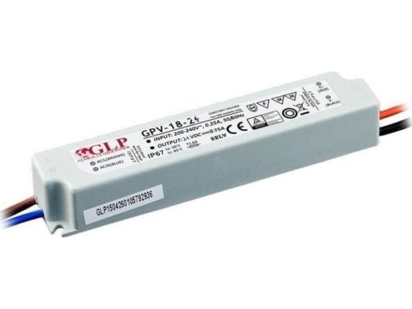 GLP-palvelimen virtalähde GPV-virtalähde 18W 24V DC ip67 gpv-18-24 led glp