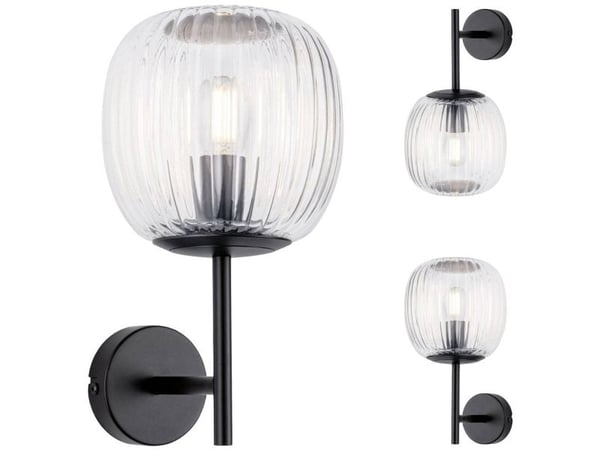 Paulmann vegglampe Baderoms vegglampe RUYA E14 maks.20W IP44 230V sort / glass