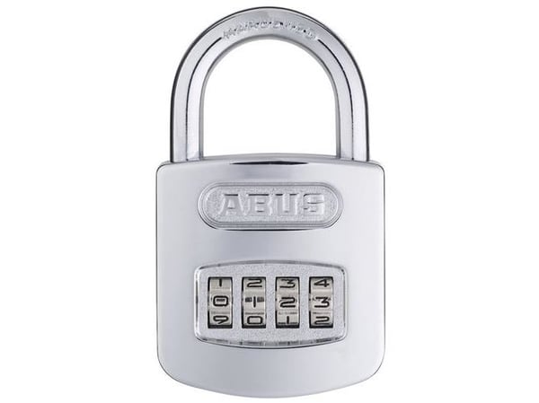 ABUS 160/50 SB, Konventionellt hänglås, Kombinationslås, Huvudnyckel, Gate, Verktygslåda, Rostfritt stål, Stål