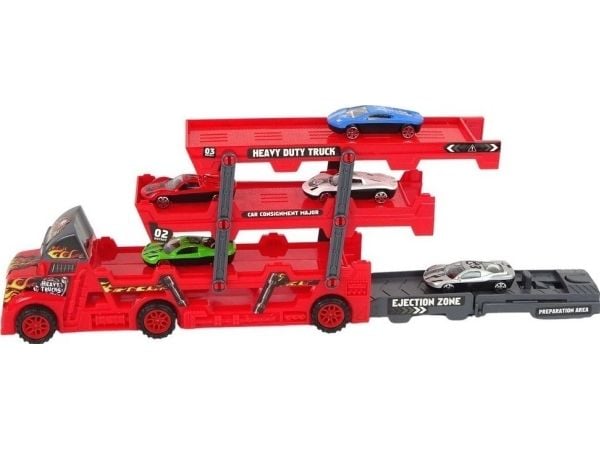 LeanToys stor bil lastebil semitrailer sammenleggbar 3-utgave med skytterampe