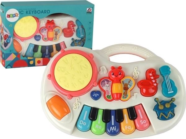 LeanToys pianoleketøy pedagogiske tangenter instrument sommerfugler musikkpanel