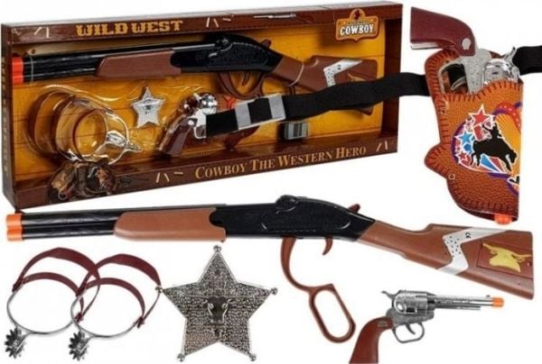 Lean Toys Cowboysett med våpen 61 cm og tilbehør Lean Toys Cowboysett med våpen 61 cm og tilbehør