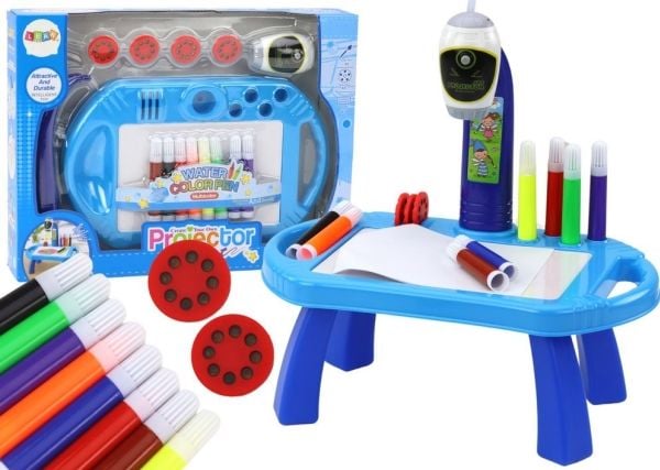 LeanToys projektor for tegning, blått bord