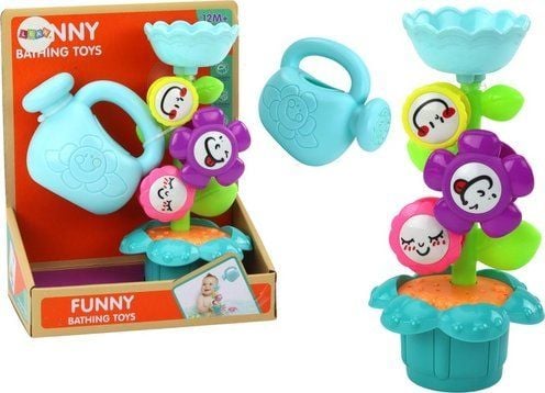 LeanToys badeleketøy til baby blomster, vannkanne fargerik